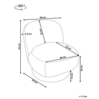 Poltrona girevole con rivestimento in ciniglia schienale curvo verde stile Retro