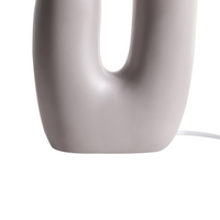 Lampada da tavolo Base in resina grigio Paralumi in vetro rotondi Doppio paralume Base a U