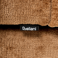 Poltrona girevole con rivestimento in ciniglia schienale curvo marrone dorato stile Retro