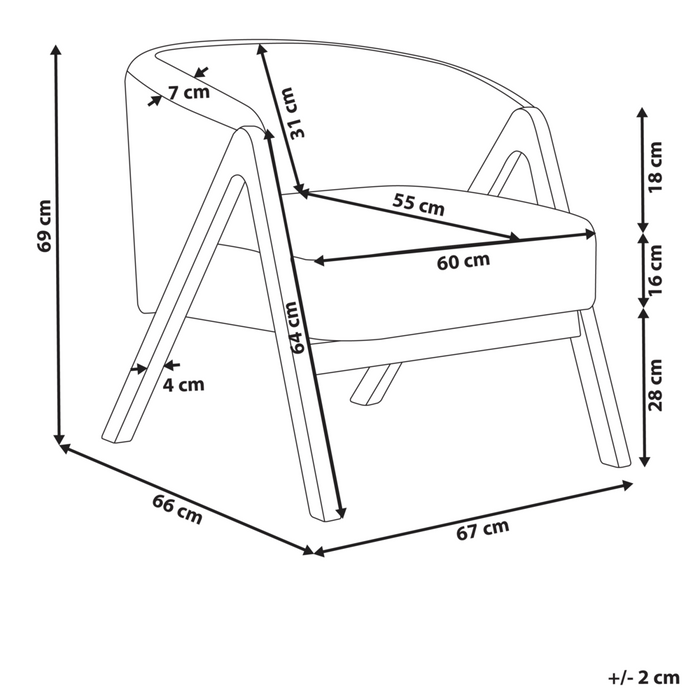 Poltrona da Soggiorno Senza Braccioli bouclè beige capitonnè Verticale Gambe In Legno