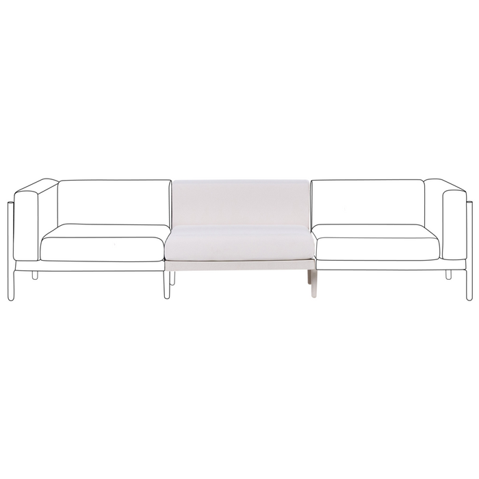 Divano da giardino a 1 posto con struttura sintetica beige chiaro senza braccioli da esterno con cuscini stile moderno