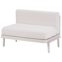 Divano da giardino a 1 posto con struttura sintetica beige chiaro senza braccioli da esterno con cuscini stile moderno