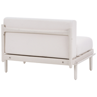 Divano da giardino a 1 posto con struttura sintetica beige chiaro senza braccioli da esterno con cuscini stile moderno