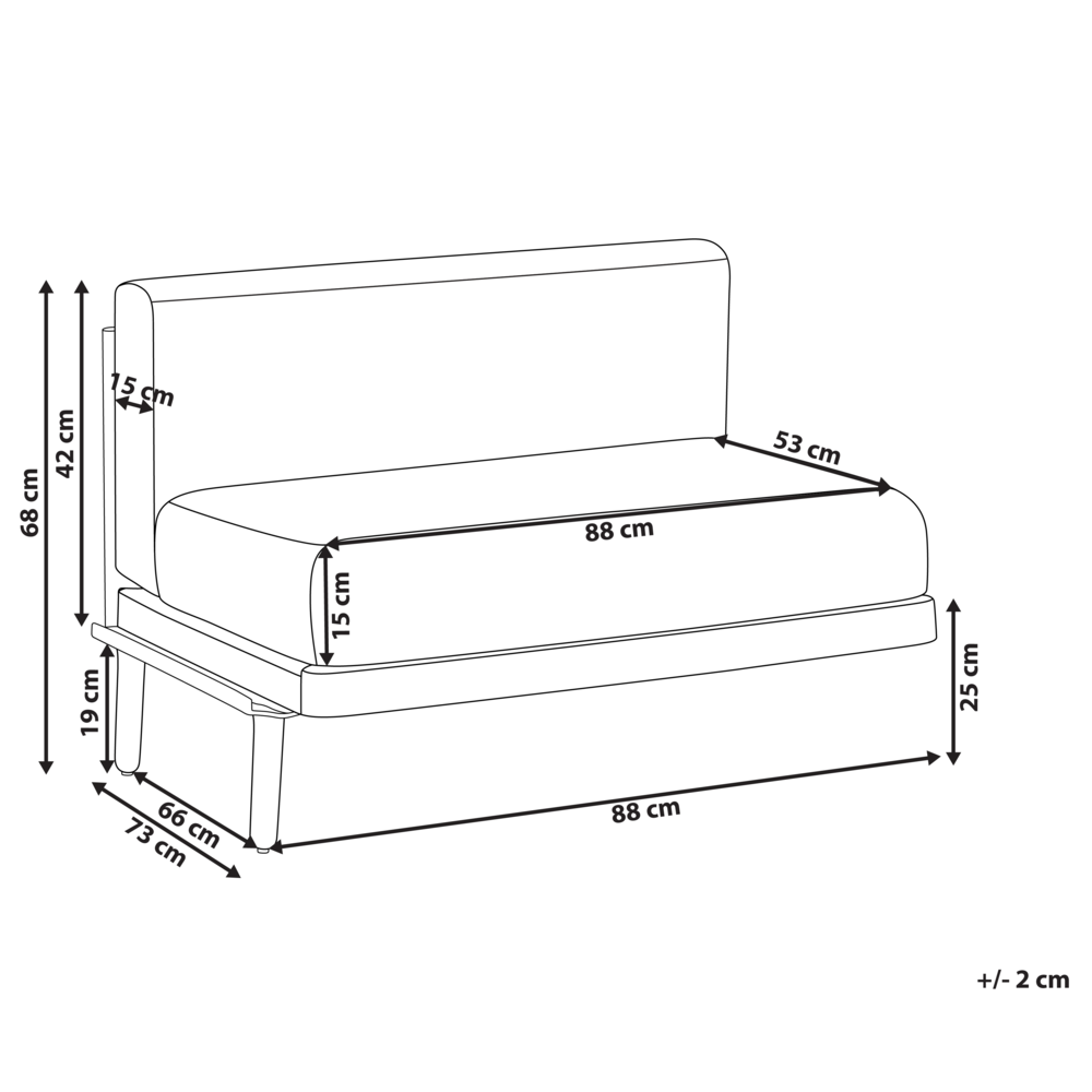 Divano da giardino a 1 posto con struttura sintetica beige chiaro senza braccioli da esterno con cuscini stile moderno