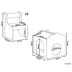 Set da tavolo per bambini a 2 posti con sedie Tavolo multicolore in MDF con lavagna da tavolo Camera dei bambini