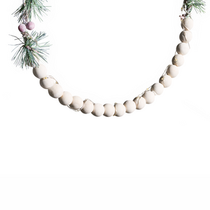 Set di 3 decorazioni natalizie Ghirlanda luminosa LED in legno di abete bianco Fatto a mano Tradizionale