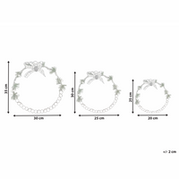 Set di 3 decorazioni natalizie Ghirlanda luminosa LED in legno di abete bianco Fatto a mano Tradizionale