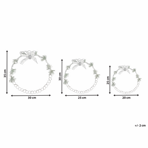 Set di 3 decorazioni natalizie Ghirlanda luminosa LED in legno di abete bianco Fatto a mano Tradizionale