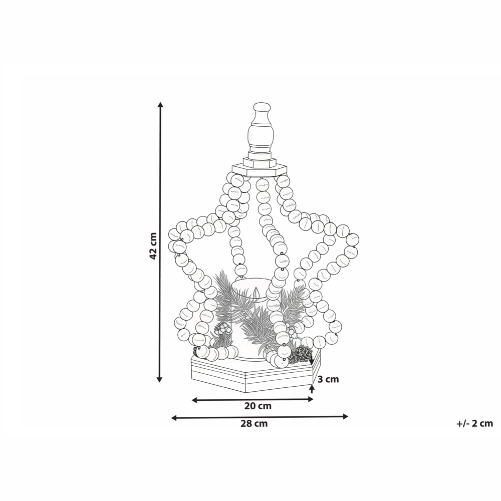 Decorazione natalizia in legno di abete marrone chiaro con candela LED fatta a mano in stile tradizionale