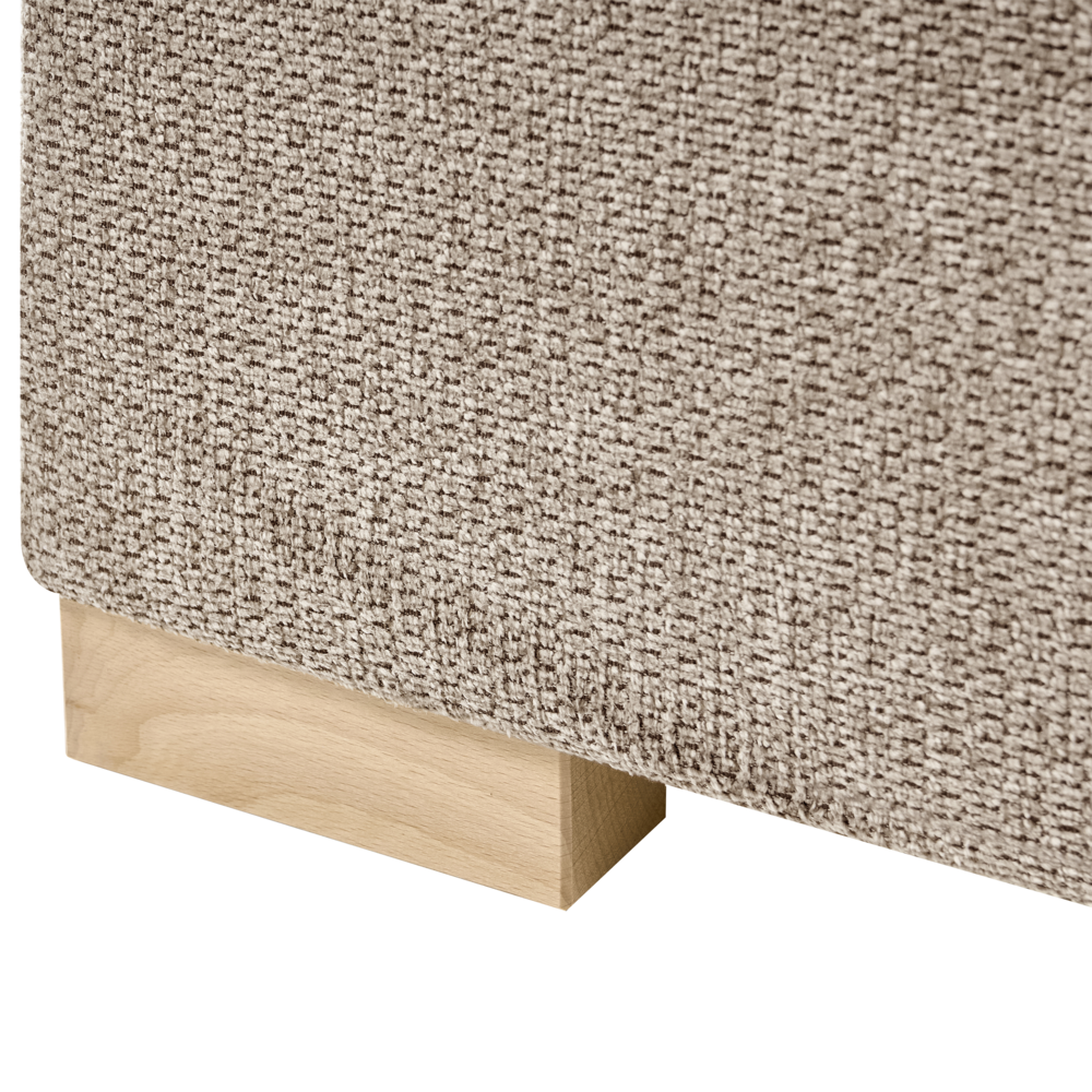 Letto singolo con contenitore sollevabile in tessuto tortora 90 x 200 cm con testiera stile moderno