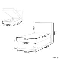 Letto singolo con contenitore sollevabile in tessuto tortora 90 x 200 cm con testiera stile moderno