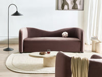 Divano a 3 posti in velluto marrone stile moderno contemporaneo curvo soggiorno