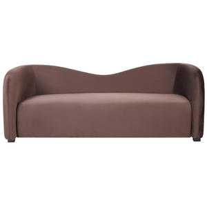 Divano a 3 posti in velluto marrone stile moderno contemporaneo curvo soggiorno
