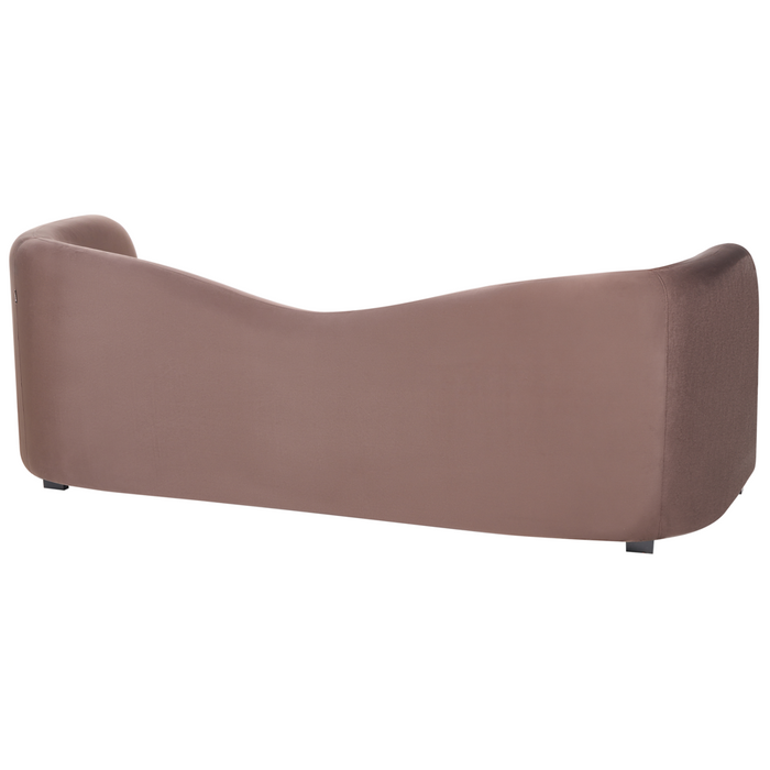 Divano a 3 posti in velluto marrone stile moderno contemporaneo curvo soggiorno