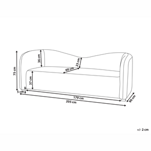 Divano a 3 posti in velluto marrone stile moderno contemporaneo curvo soggiorno