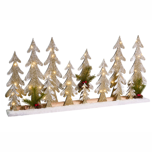 Luci decorative natalizie a LED Marrone chiaro Legno di abete Forma di albero di Natale Fatto a mano Tradizionale