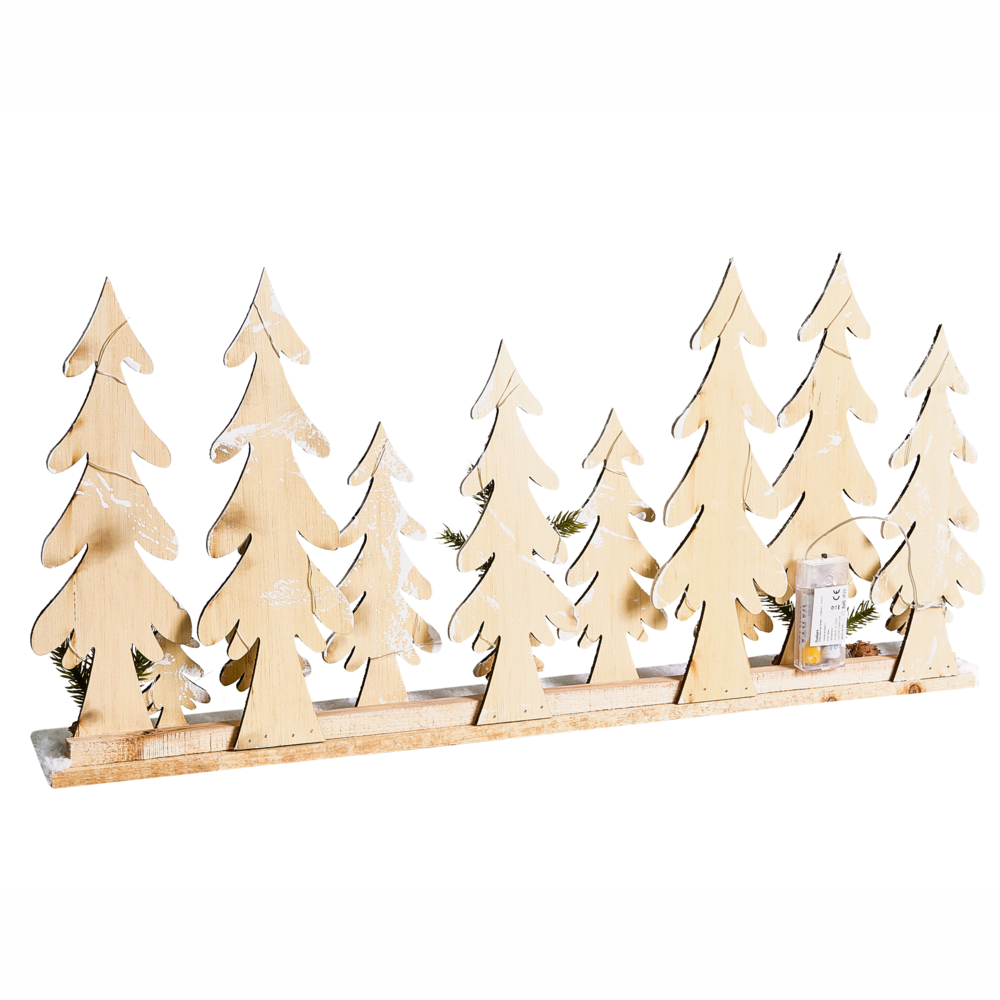 Luci decorative natalizie a LED Marrone chiaro Legno di abete Forma di albero di Natale Fatto a mano Tradizionale