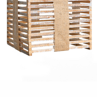 Set di 3 decorazioni natalizie in legno di abete marrone con luci LED Regali di Natale fatti a mano Tradizionali