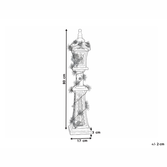 Decorazione natalizia LED Lampada a palo in legno di abete marrone chiaro Fatta a mano stile Tradizionale