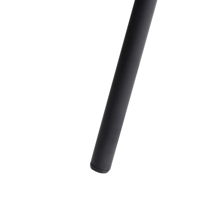 Set di 2 sedie da pranzo in poliestere nero Rivestimenti in metallo nero Gambe senza braccioli Schienale curvo Design moderno e contemporaneo