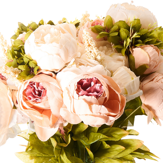 Bouquet di fiori artificiali rosa pastello Decorazione artificiale 45 cm Peonie Decorazione da tavolo Soggiorno Sala da pranzo