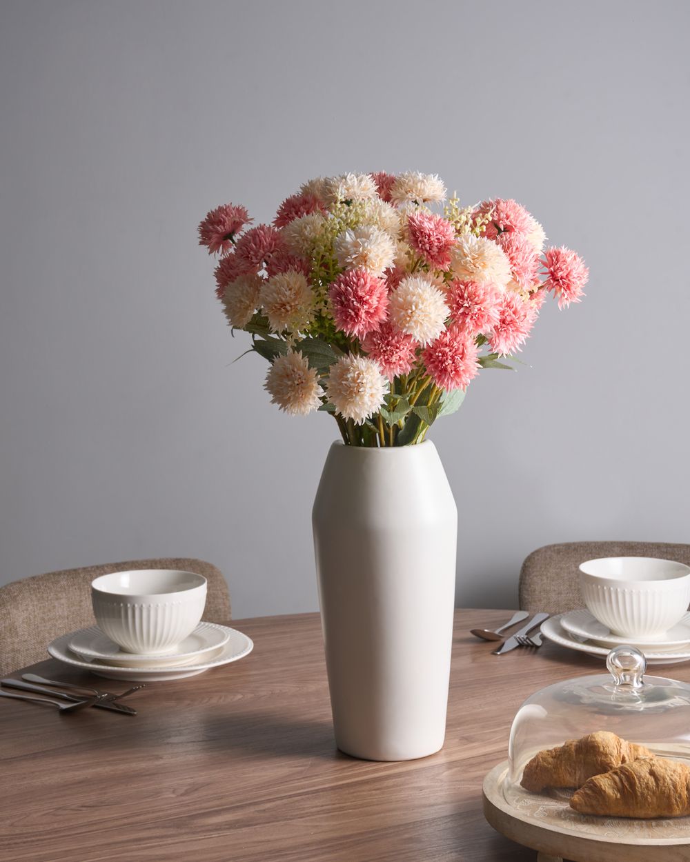 Bouquet di fiori artificiali rosa Decorazione finta 60 cm Decorazione da tavolo fatta a mano Soggiorno Sala da pranzo