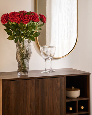 Bouquet di fiori artificiali Rose rosse Composizione decorativa artificiale 60 cm Decorazione da tavolo fatta a mano Soggiorno Sala da pranzo