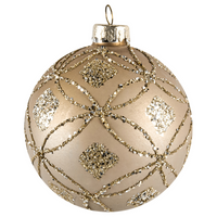 Set di 24 palline di Natale in vetro da appendere all'albero di Natale in stile tradizionale glamour color oro rosa
