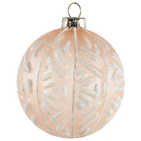 Set di 24 palline di Natale in vetro da appendere all'albero di Natale in stile tradizionale glamour color oro rosa