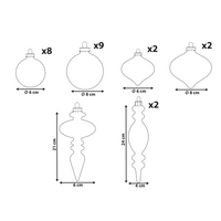 Set di 24 palline di Natale in vetro da appendere all'albero di Natale in stile tradizionale glamour color oro rosa