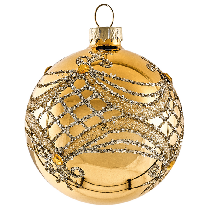 Set di 35 palline di Natale in vetro blu e oro da appendere all'albero di Natale in stile tradizionale Palline di Natale Albero di Natale