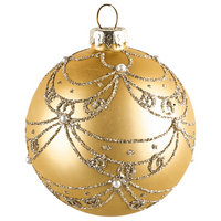 Set di 35 palline di Natale in vetro blu e oro da appendere all'albero di Natale in stile tradizionale Palline di Natale Albero di Natale