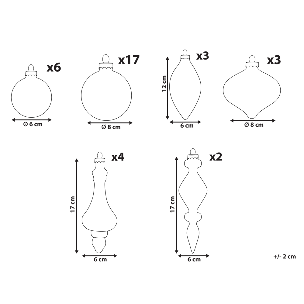 Set di 35 palline di Natale in vetro blu e oro da appendere all'albero di Natale in stile tradizionale Palline di Natale Albero di Natale