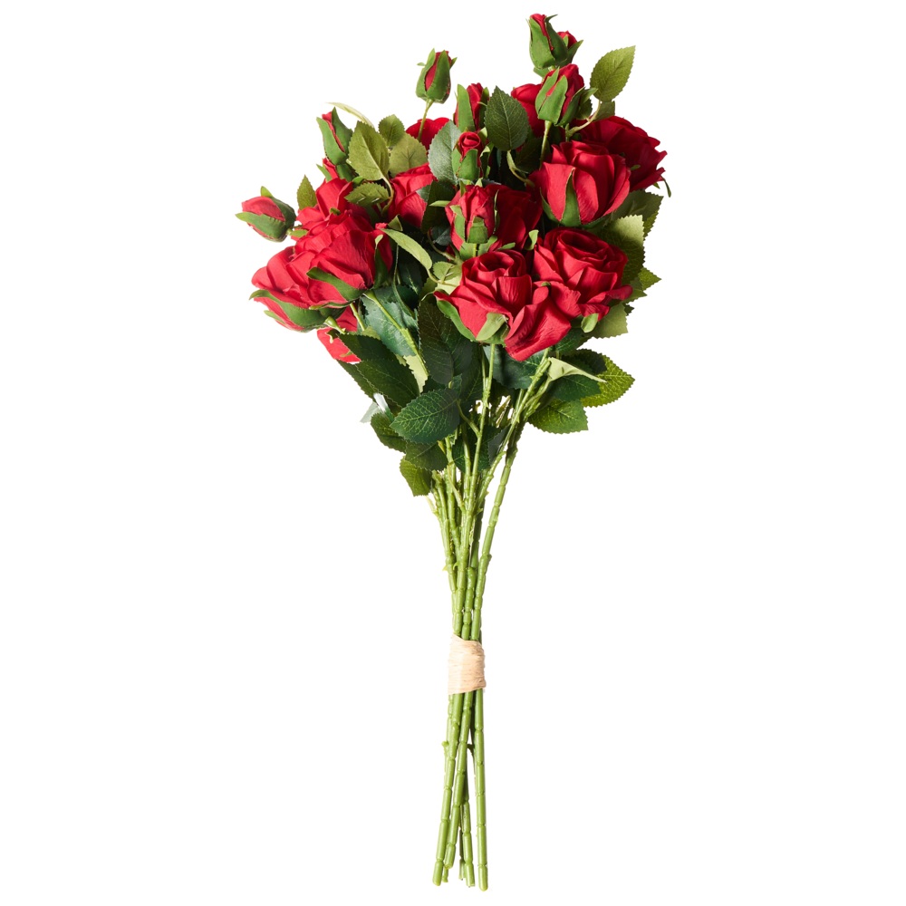 Bouquet di fiori artificiali Rose rosse Composizione decorativa artificiale 65 cm Decorazione da tavolo fatta a mano Soggiorno Sala da pranzo