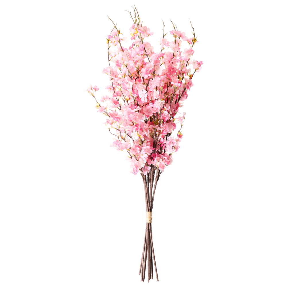 Bouquet di fiori artificiali Fiori di ciliegio rosa Composizione decorativa artificiale 95 cm Decorazione da tavolo fatta a mano Soggiorno Sala da pranzo