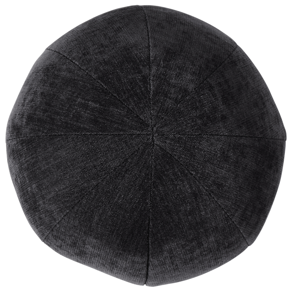 Poltrona in velluto tessuto nero con cuscino rotondo stile glamour retrò soggiorno