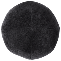 Poltrona in velluto tessuto nero con cuscino rotondo stile glamour retrò soggiorno