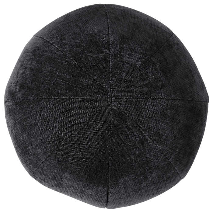 Poltrona in velluto tessuto nero con cuscino rotondo stile glamour retrò soggiorno