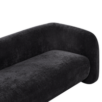 Divano a 3 posti in velluto nero con cuscini aggiuntivi stile elegante