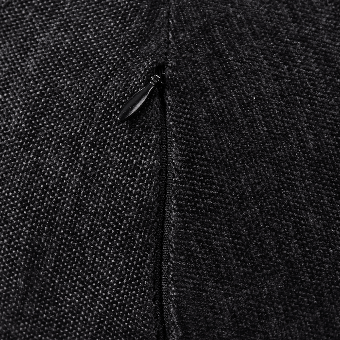 Divano a 3 posti in velluto nero con cuscini aggiuntivi stile elegante