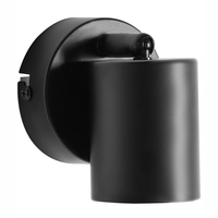 Set di 2 lampade da parete in metallo nero con paralume spot in stile industriale