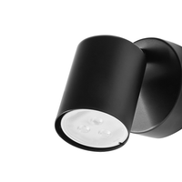 Set di 2 lampade da parete in metallo nero con paralume spot in stile industriale