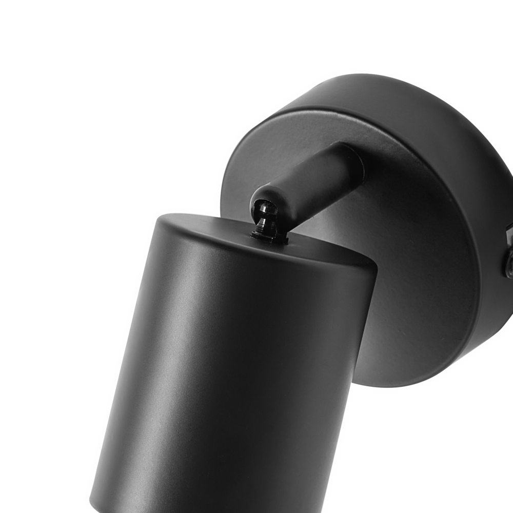 Set di 2 lampade da parete in metallo nero con paralume spot in stile industriale