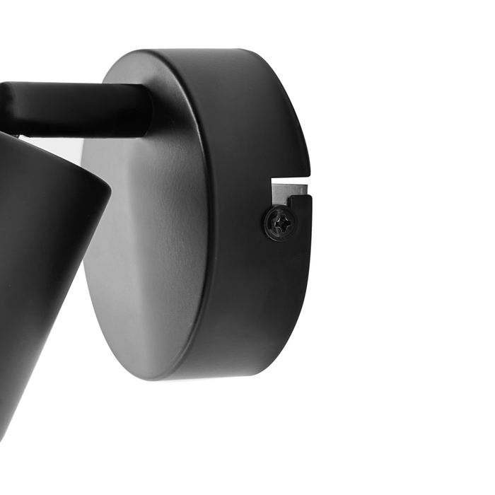 Set di 2 lampade da parete in metallo nero con paralume spot in stile industriale