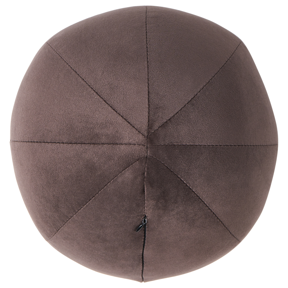 Divano a 3 posti in velluto marrone scuro con cuscini aggiuntivi stile elegante