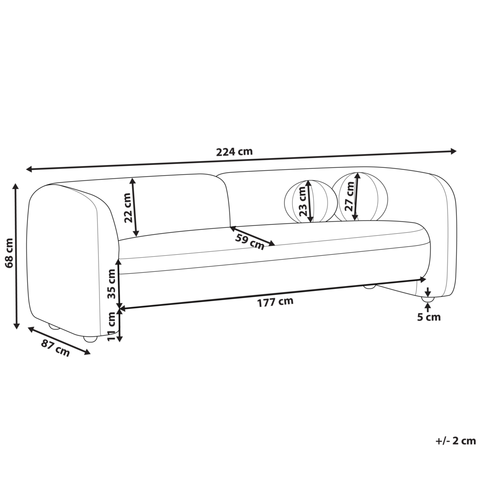 Divano a 3 posti in velluto marrone scuro con cuscini aggiuntivi stile elegante
