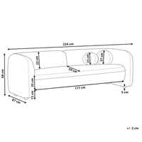 Divano a 3 posti in velluto marrone scuro con cuscini aggiuntivi stile elegante