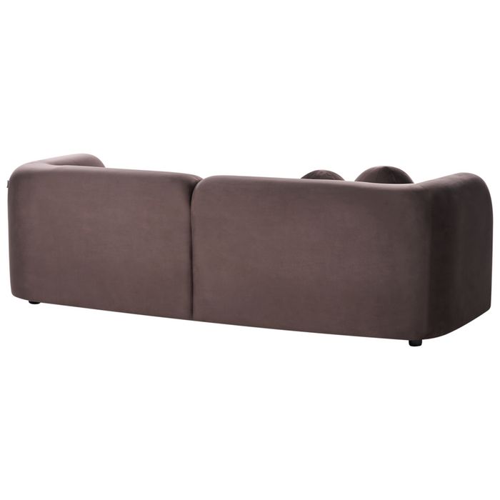 Set da salotto a 4 posti in velluto marrone scuro Poltrona con cuscini extra Stile retrò glamour Art Déco