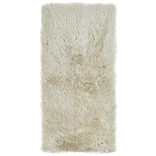 Tappeto ad tappetino Shaggy Beige con cotone 80 x 150 cm Rettangolare a pelo lungo trapuntato