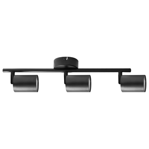 Paralume in metallo nero per faretto a 3 luci in stile industriale